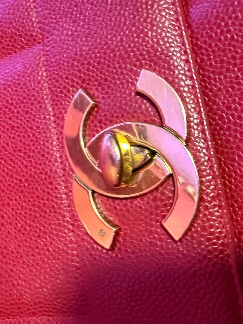 CHANEL Red Quilted Top-Handle Satchel with Gold CC - Picture 9 of 9